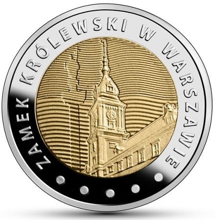 Moneta 5 zł Zamek Królewski w Warszawie 2014 r. rewers