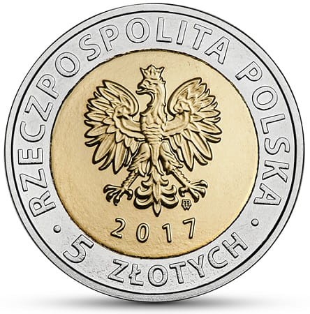 Moneta okolicznościowa 5 złotych Centralny Okręg Przemysłowy 2017 awers