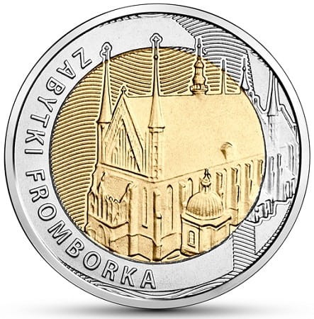 Moneta okolicznościowa 5 zł Zabytki Fromborka 2019 rewers