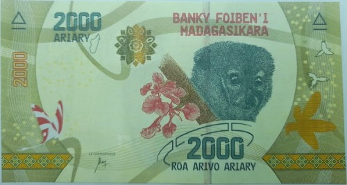 Madagaskar Banknot 2000 Ariary 2017 r. awers