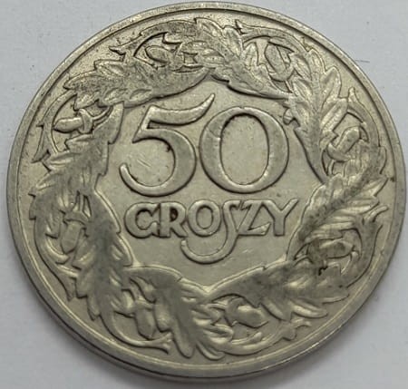 Moneta 50 groszy 1923 r. rewers