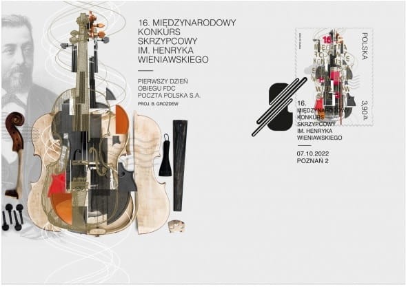 Koperta FDC 16. Międzynarodowy Konkurs im. H. Wieniawskiego 2022 r.