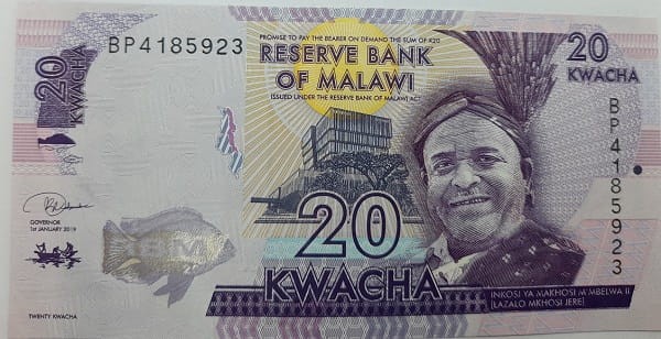 Malawi Banknot 10 Kwacha 2019 r. UNC rewers