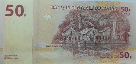 Kongo banknot 50 franków 2013 rewers