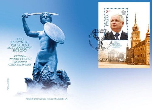 Koperta FDC Lech Kaczyński Prezydent Warszawy 2022 r