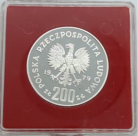 Moneta 200 zł Mieszko I Próba 1979 r. awers