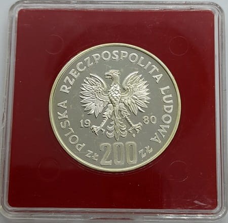 Moneta 200 zł Kazimierz I Odnowiciel PRÓBA 1980 r. awers