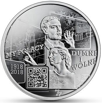 Moneta 10 zł My Polacy Dumni i Wolni 2018 r. rewers