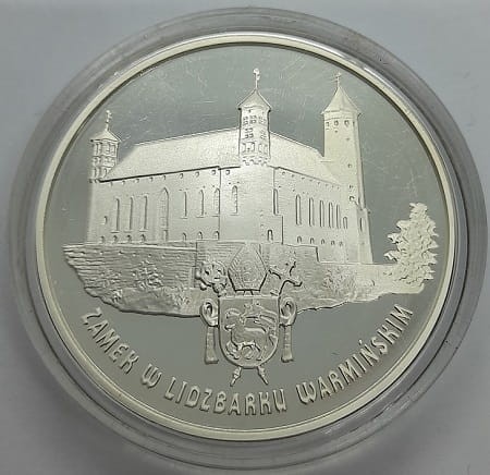 Moneta 20 zł Zamek w Lidzbarku Warmińskim 1996 r. rewers