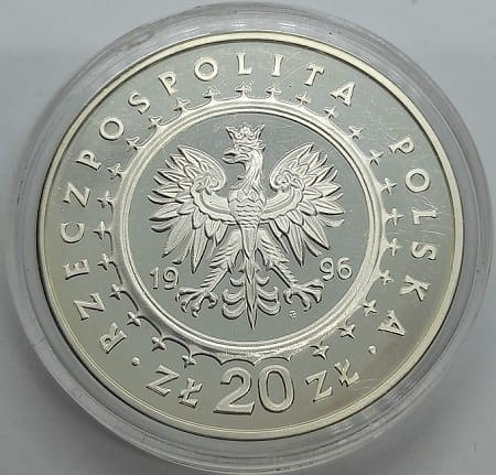 Moneta 20 zł Zamek w Lidzbarku Warmińskim 1996 r. awers