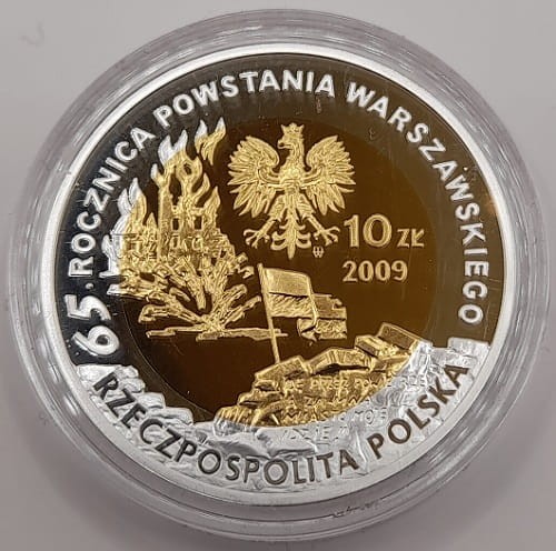 Moneta 10 zł Tadeusz Gajcy 2009 r. awers