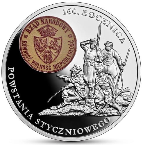 Moneta 20 zł 160. rocz. Powstania Styczniowego 2023 r. rewers