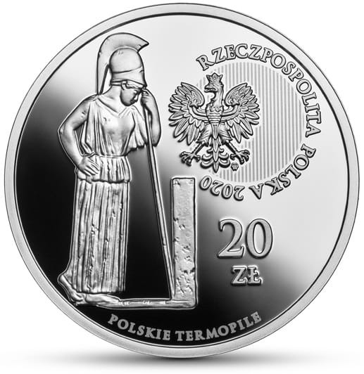 Moneta kolekcjonerska 20 złotych Węgrów Polskie Termopile 2020 awers
