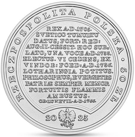 Moneta 50 zł Stanisław Leszczyński 2023 awers