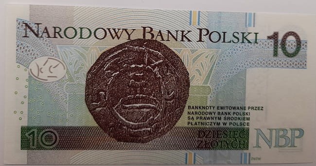 Banknot 10 zł Mieszko I 2012 r. AA UNC rewers