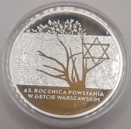 Moneta 20 zł 65 rocznica Powstania w Getcie Warszawskim 2008 rewers