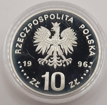Moneta 10 zł Stanisław Mikołajczyk 1996 r. awers