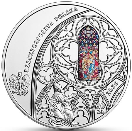 Moneta 50 zł Kościół Mariacki 2020 r. awers