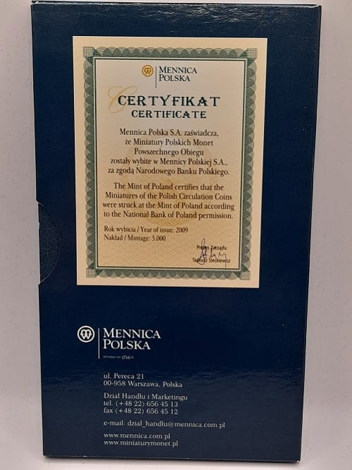 Zestaw miniatury polskich monet 2009 2
