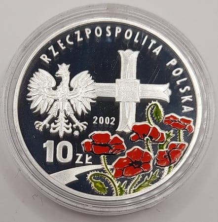 Moneta 10 zł Generał Władysław Anders 2002 r. awers