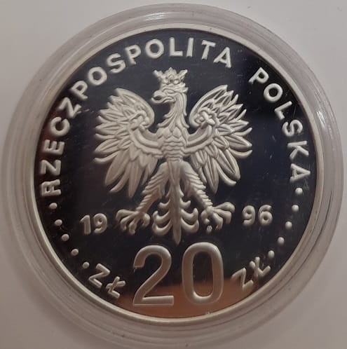 Moneta 20 zł IV wieki stołecznej Warszawy 1996 r awers