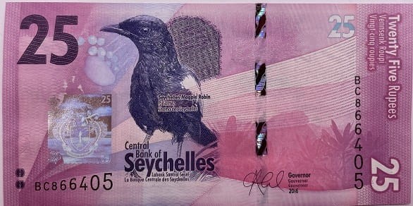 Seszele banknot 25 rupii awers