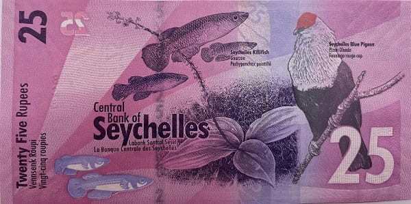 Seszele banknot 25 rupii rewers