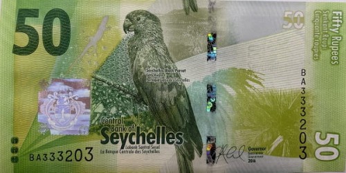 Seszele banknot 50 rupii awers
