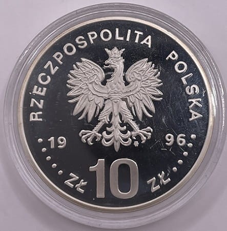 Moneta 10 zł Zygmunt II August półpostać 1996 r. awers