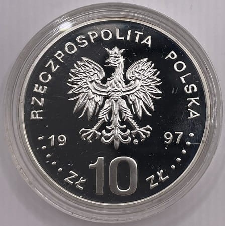 Moneta 10 zł Stefan Batory popiersie 1997 r. awers