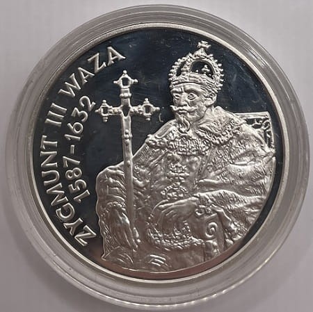 Moneta 10 zł Zygmunt III Waza półpostać 1998 rewers