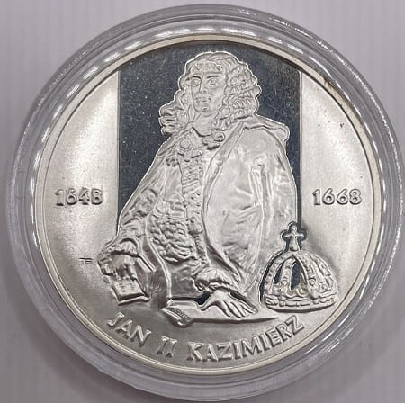 Moneta 10 zł Jan Kazimierz półpostać 2000 r. awers