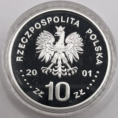 Moneta 10 zł Jan III Sobieski półpostać 2001 r. awers