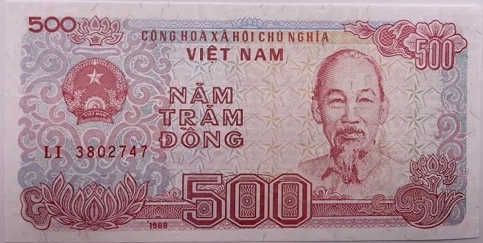 Wietnam banknot 500 dong 1988 r awers