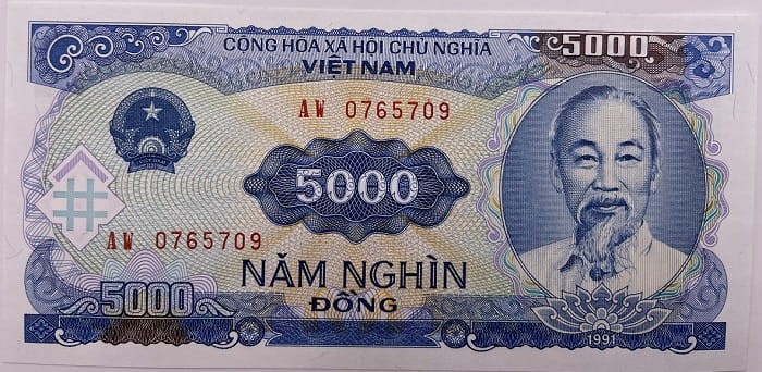 Wietnam banknot 5000 dong 1991 r. awers