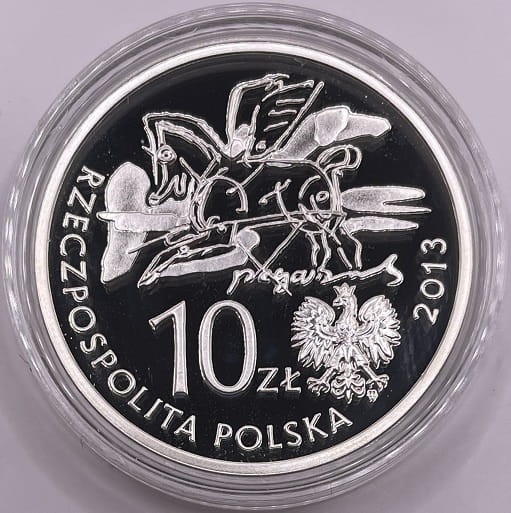 Moneta 10 zł Cyprian Kamil Norwid 2013 r. rewers