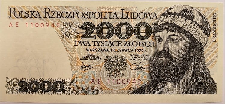 Banknot PRL 2000 zł 1979 awers