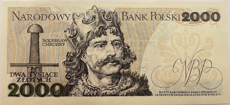 Banknot PRL 2000 zł 1979 rewers