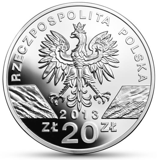 Moneta 20 zł Żubr 2013 r. awers