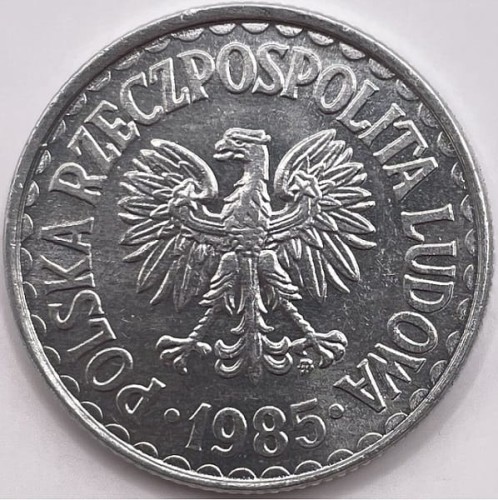 Moneta 1 złoty 1985 stan 1 awers
