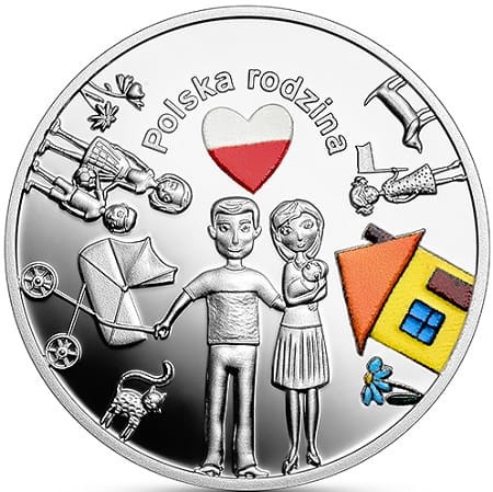 Moneta 10 zł W Polskę wierzę - Polska rodzina 2023 r. awers