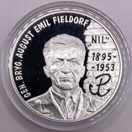 Moneta 10 zł gen. August Emil Fieldorf Nil 1998 r. rewers
