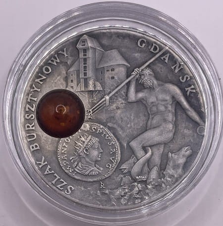Moneta 1 dolar Szlak bursztynowy Gdańsk 2008 r. rewers