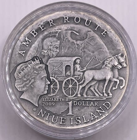 Moneta 1 dolar Szlak bursztynowy Elbląg 2008 r. awers