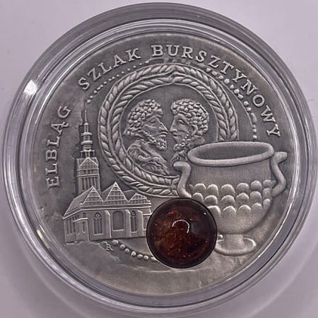 Moneta 1 dolar Szlak bursztynowy Elbląg 2008 r. rewers