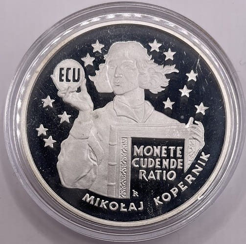 Moneta kolekcjonerska 20 zł Mikołaj Kopernik ECU 1995 rewers