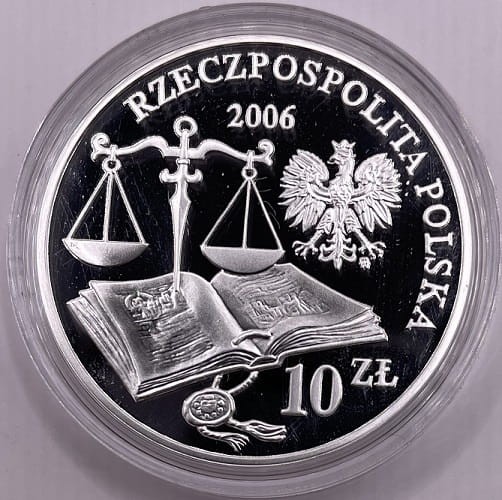 Moneta 10 zł 500-lecie Statutu Łaskiego 2006 r. awers