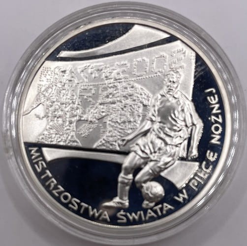 Moneta 10 zł MŚ w Piłce Nożnej Korea-Japonia 2002 r. rewers