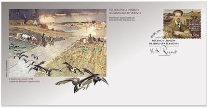 Koperta FDC 150 rocznica urodzin Władysława Reymonta 2017