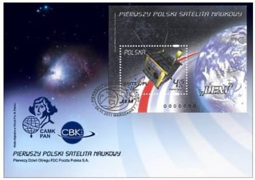 Koperta FDC Pierwszy polski satelita naukowy 2011